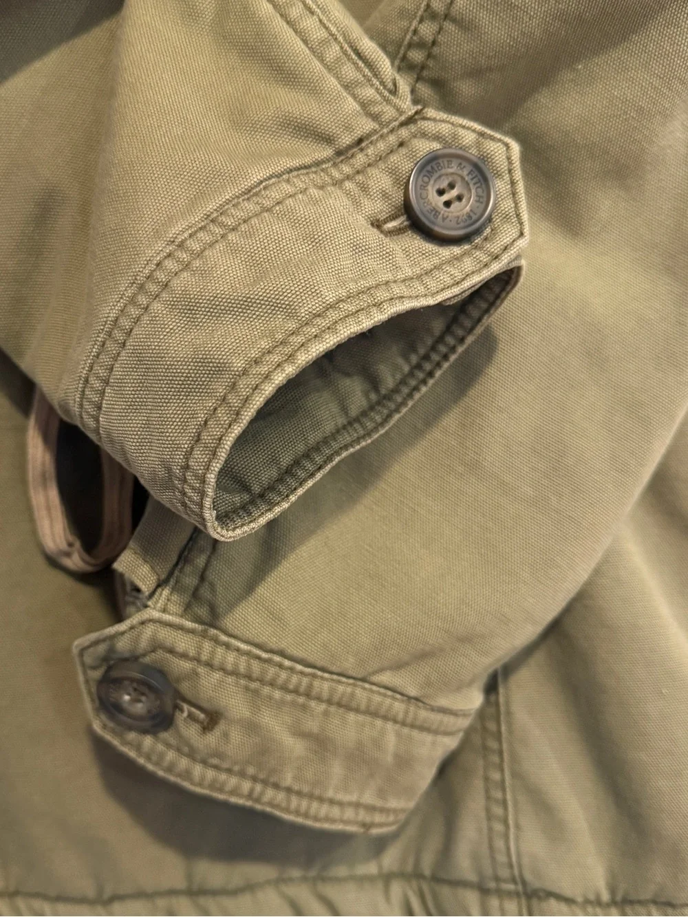 Abercrombie & Fitch y2k Olive Green Utility Parka Faux Fur Hood